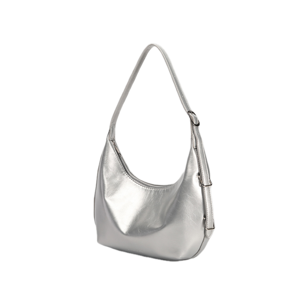 VT-Alora Metallic Curved Hobo Bag