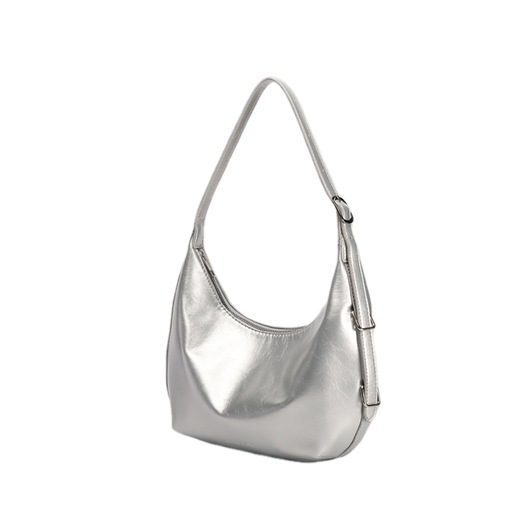 VT-Alora Metallic Curved Hobo Bag