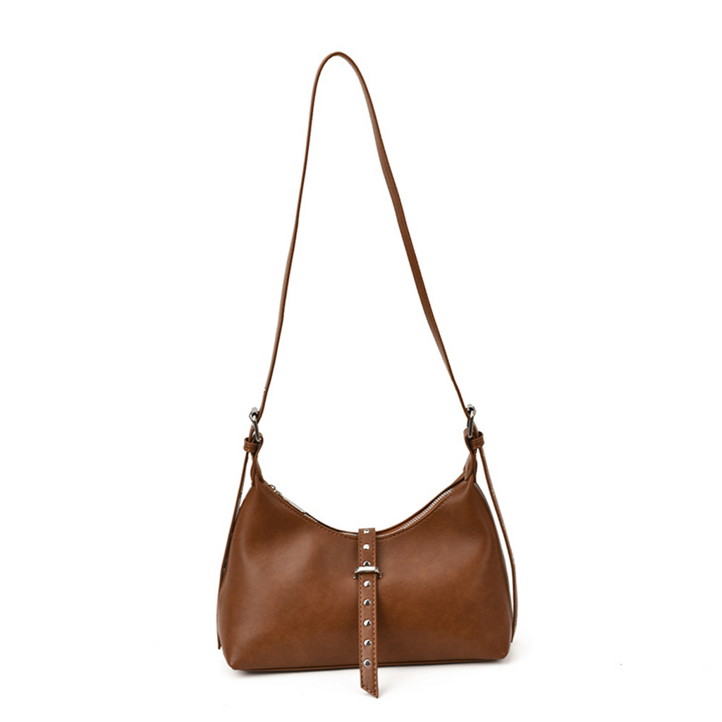 VT-Wren Recycled Suede Studded Belted Shoulder Bag