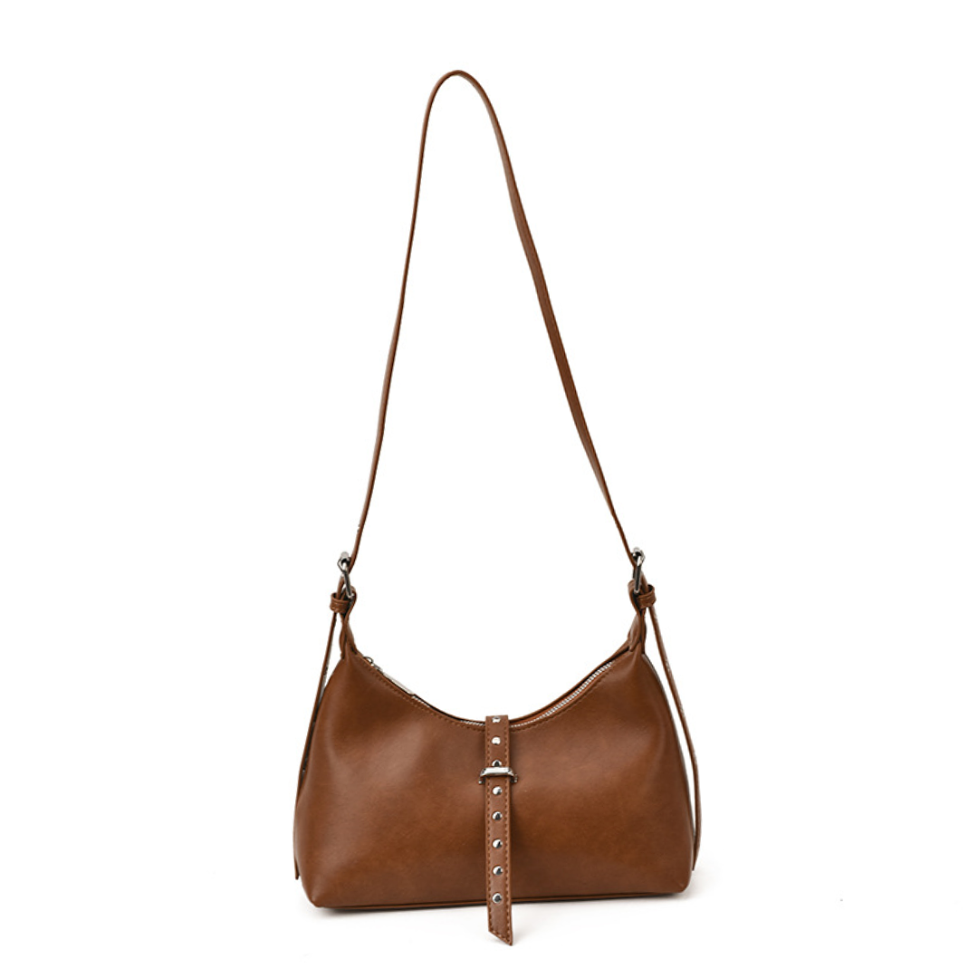 VT-Wren Recycled Suede Studded Belted Shoulder Bag