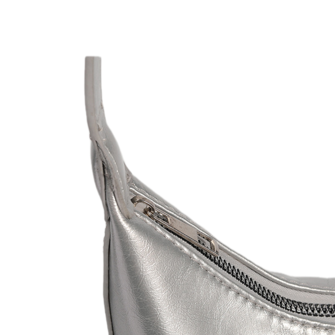 VT-Alora Metallic Curved Hobo Bag