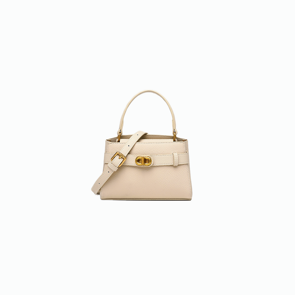 VT-Aubrey Metallic-Buckle Top Handle Bag