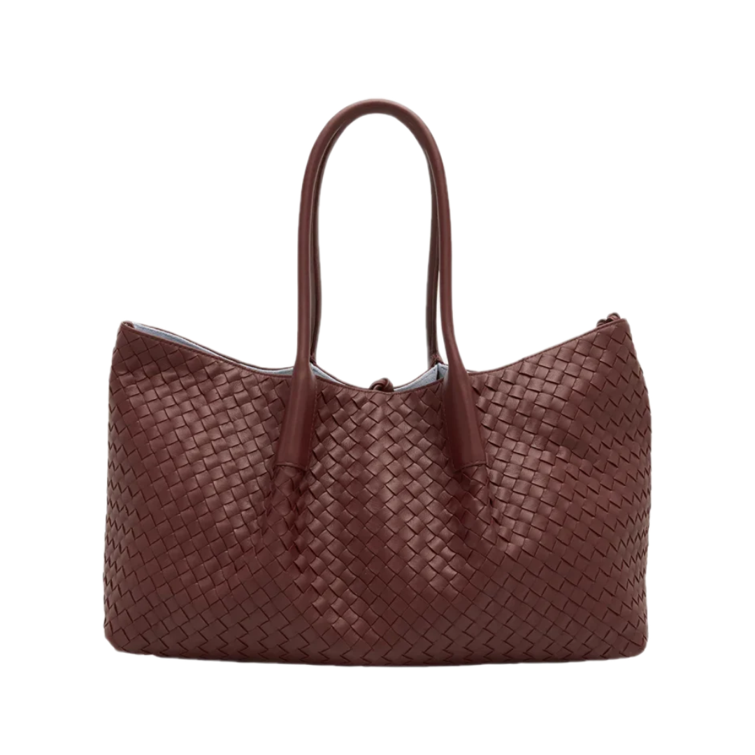 VT - SIXTY Reversible Woven Leather & Suede Handbag