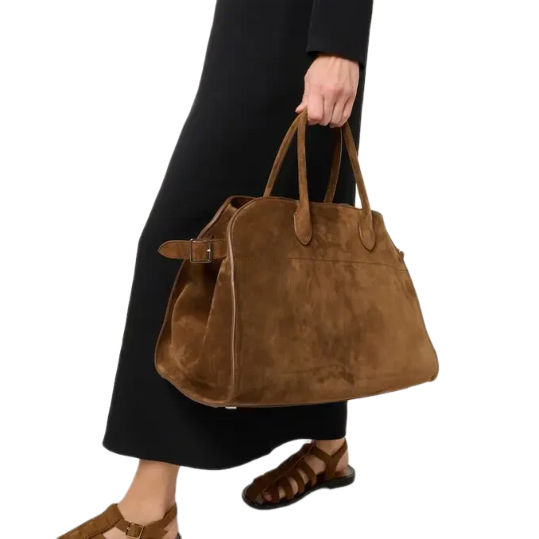 VT - SIXTY Brown Suede Light Luxury Fashion Shell - shaped Handheld Bag