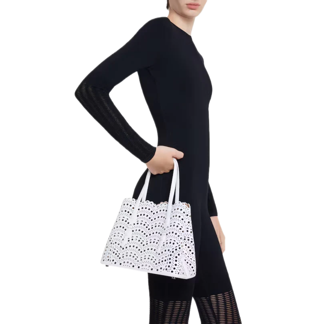 VT - SIXTY White Hollow - out Light Luxury Fashion Handheld Bag