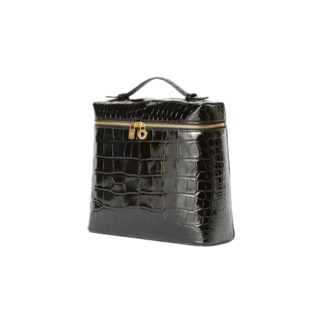 VT - SIXTY Black Crocodile - embossed Convertible Backpack (Handheld Bag)