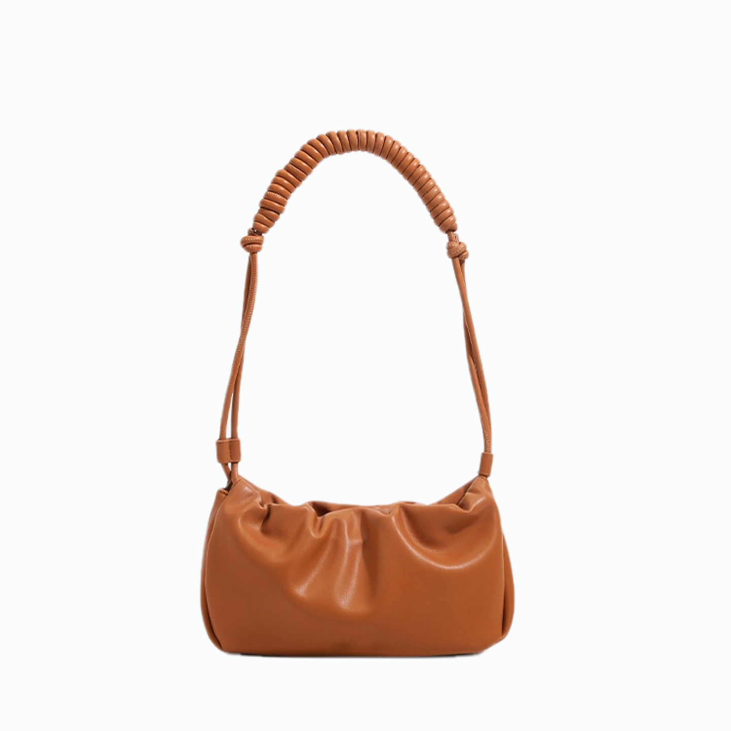VT-Loretta Ruched Knotted-Strap Shoulder Bag