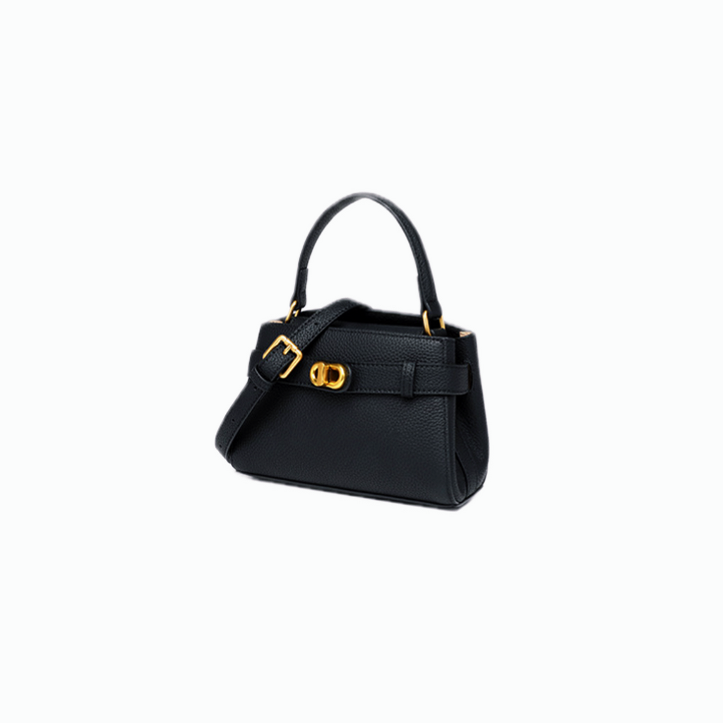 VT-Aubrey Metallic-Buckle Top Handle Bag