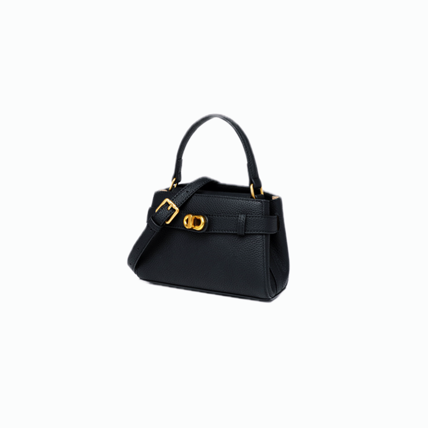 VT-Aubrey Metallic-Buckle Top Handle Bag