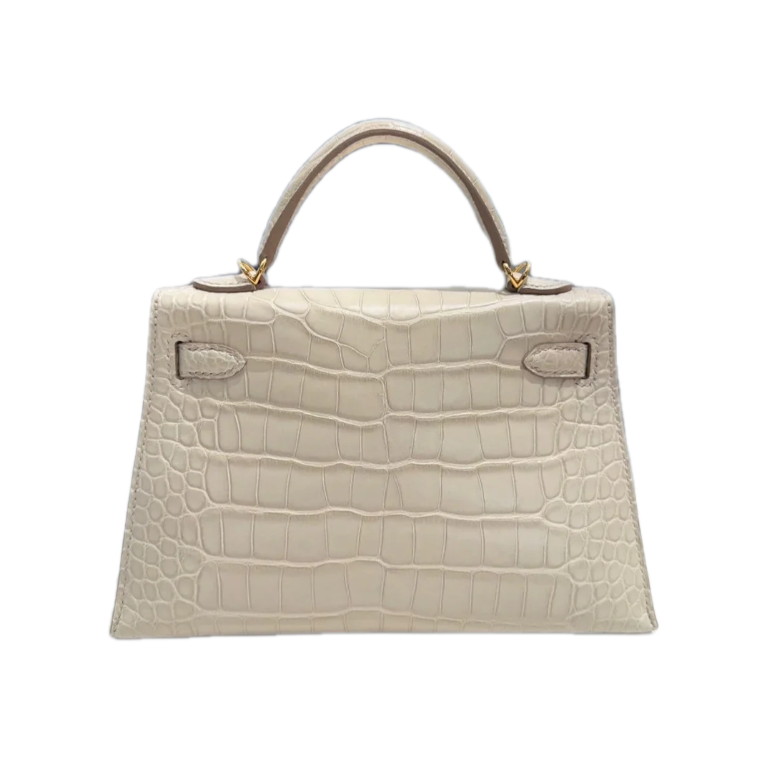 VT - SIXTY Beige Crocodile - Patterned Handheld Bag