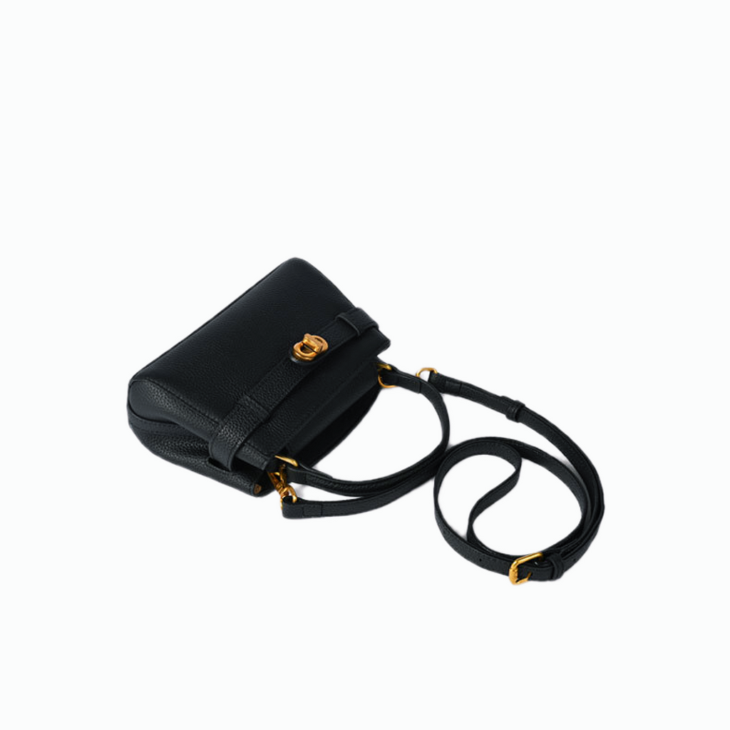VT-Aubrey Metallic-Buckle Top Handle Bag