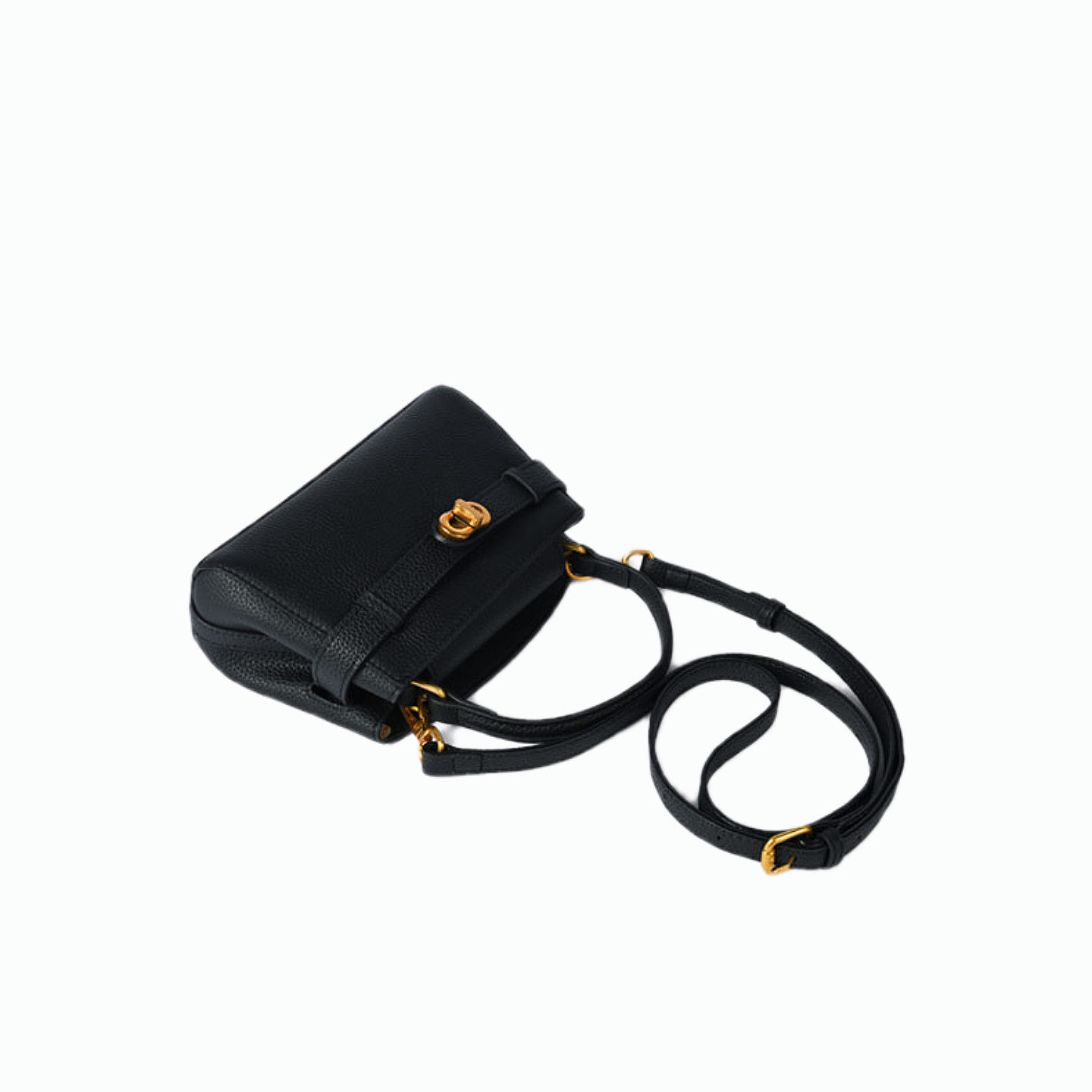 VT-Aubrey Metallic-Buckle Top Handle Bag
