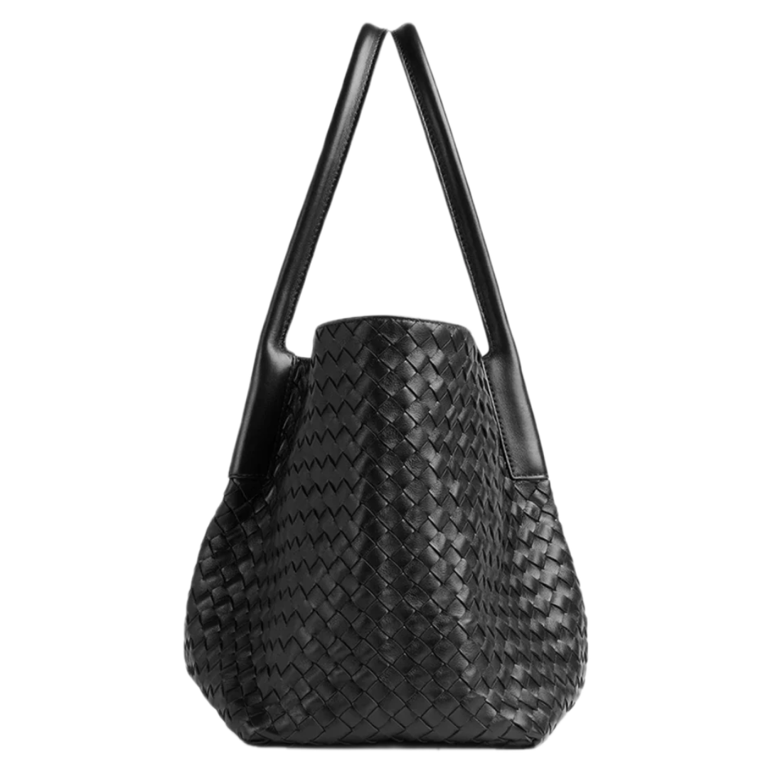 VT - SIXTY Reversible Woven Leather & Suede Handbag