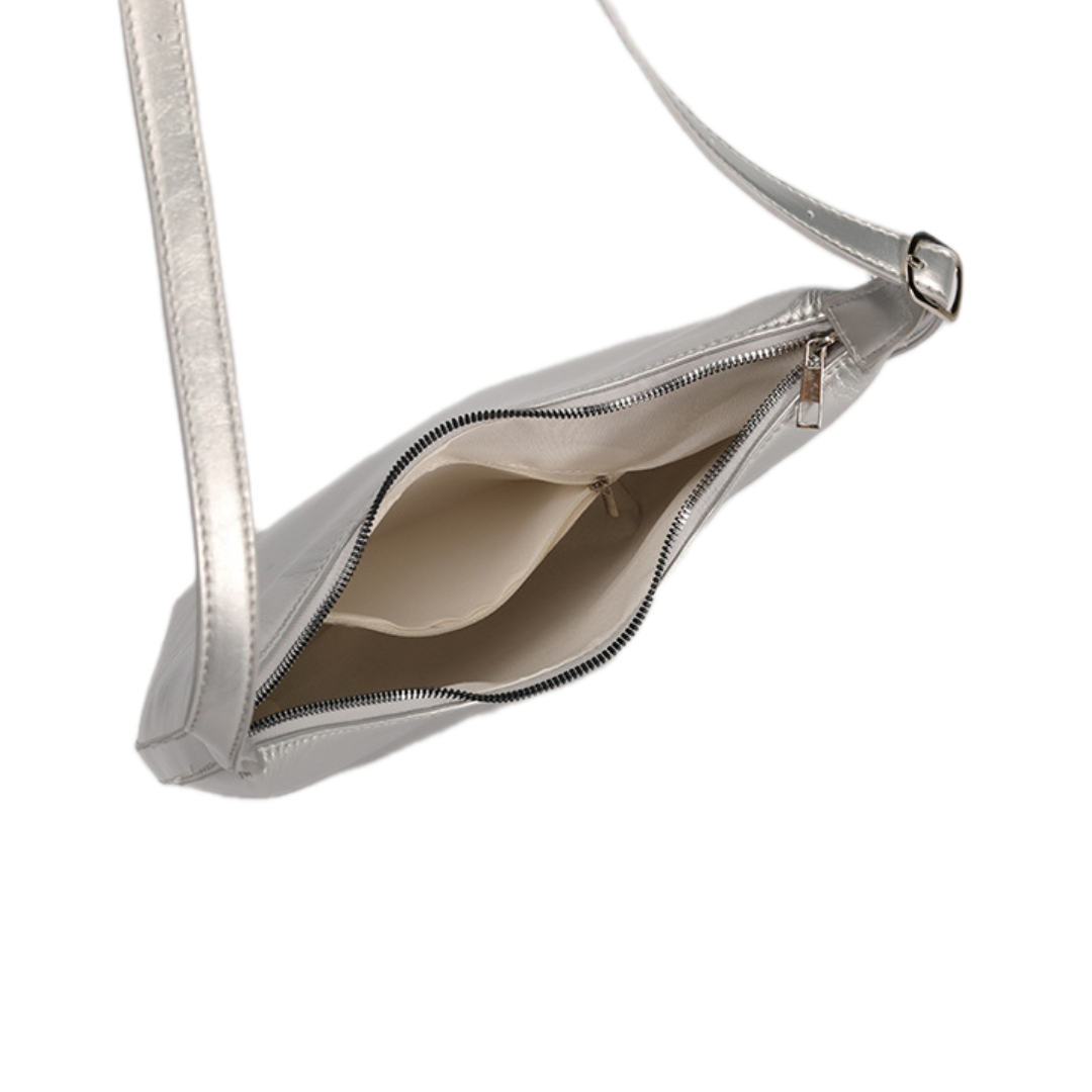 VT-Alora Metallic Curved Hobo Bag