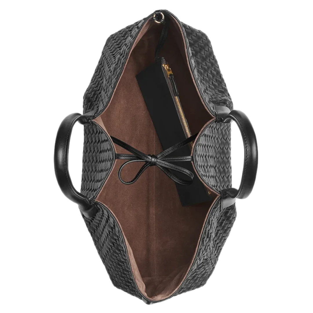 VT - SIXTY Reversible Woven Leather & Suede Handbag