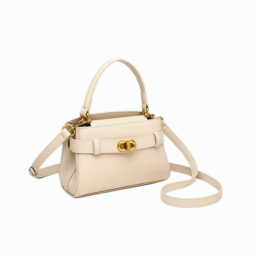 VT-Aubrey Metallic-Buckle Top Handle Bag