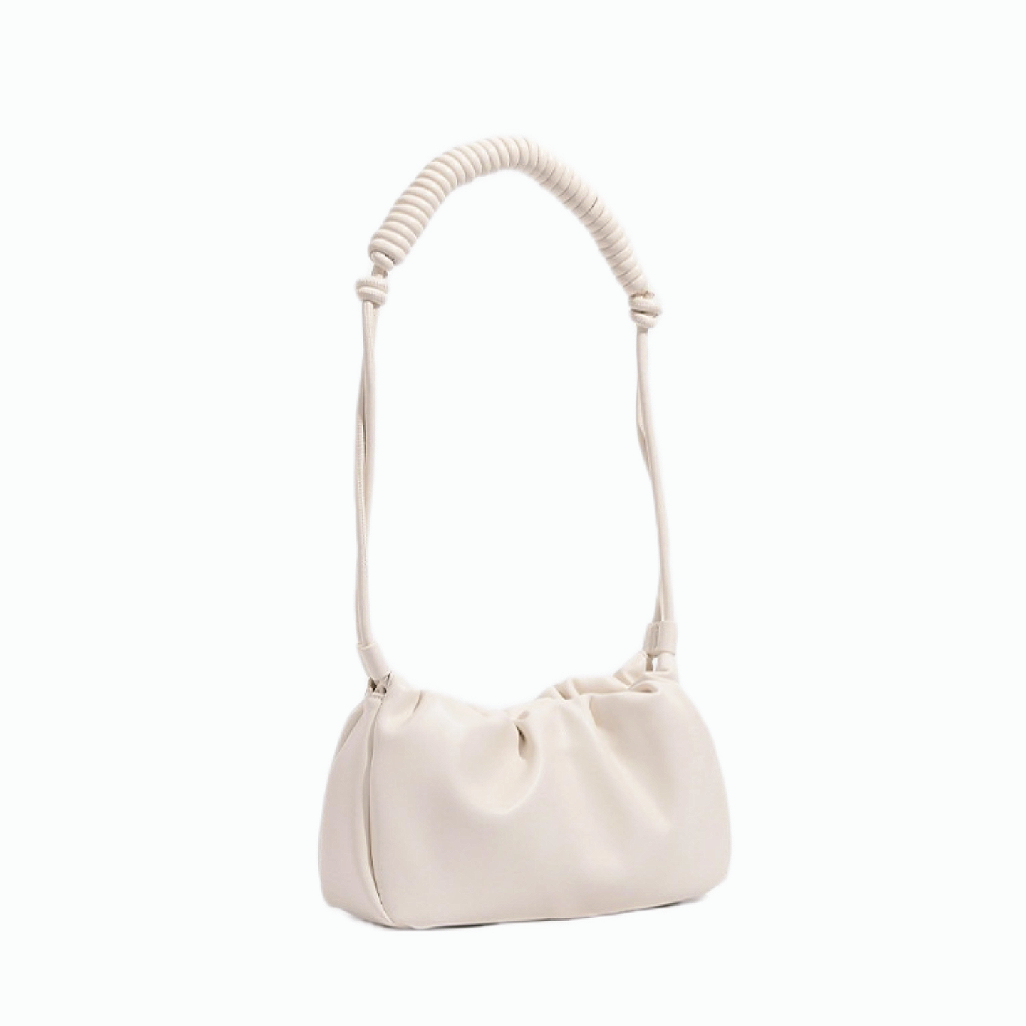 VT-Loretta Ruched Knotted-Strap Shoulder Bag