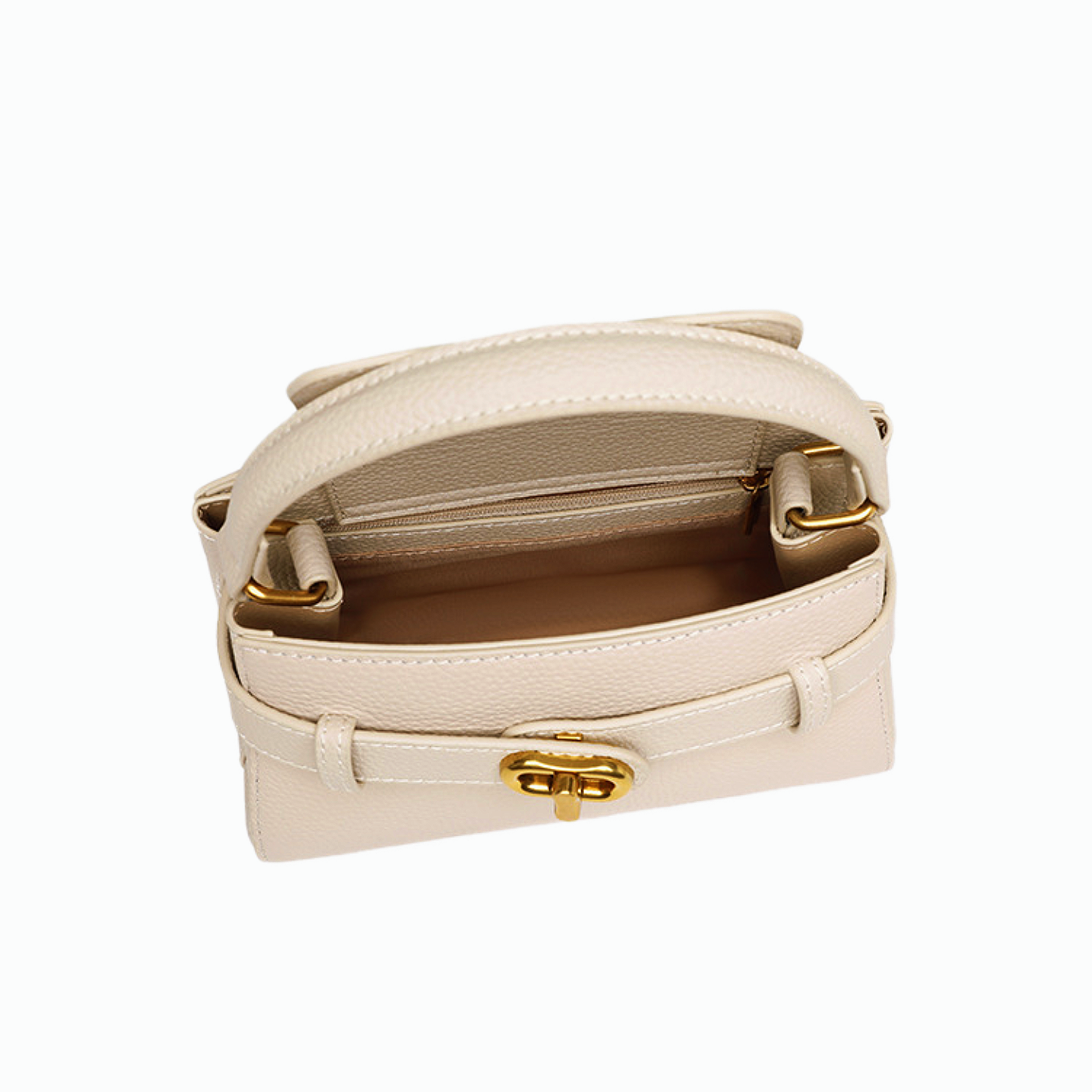 VT-Aubrey Metallic-Buckle Top Handle Bag