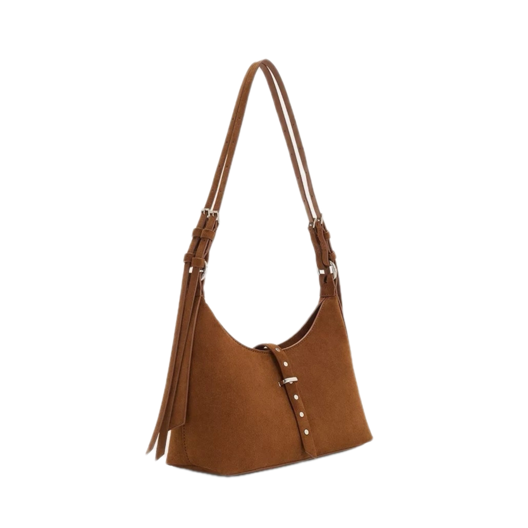 VT-Wren Recycled Suede Studded Belted Shoulder Bag