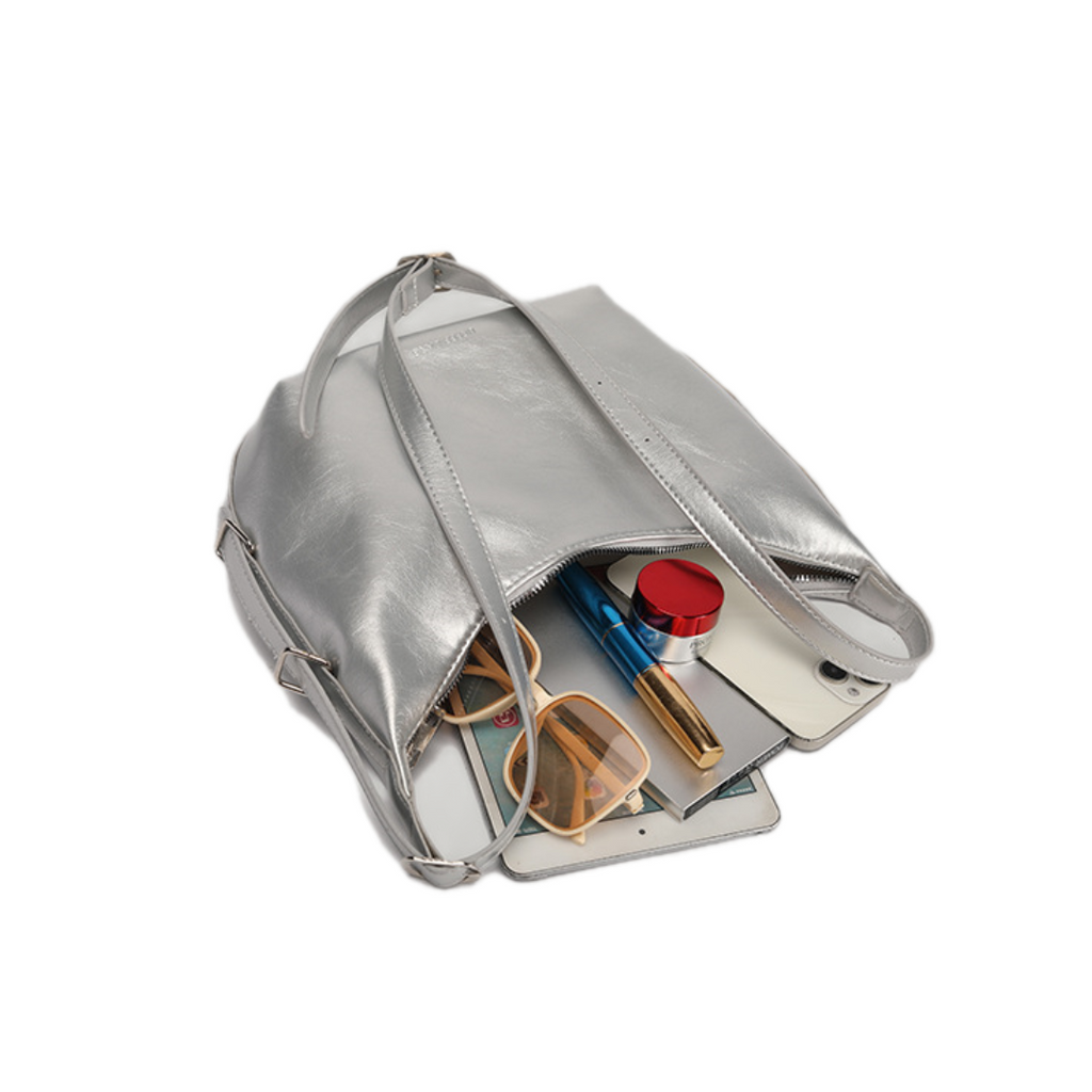 VT-Alora Metallic Curved Hobo Bag