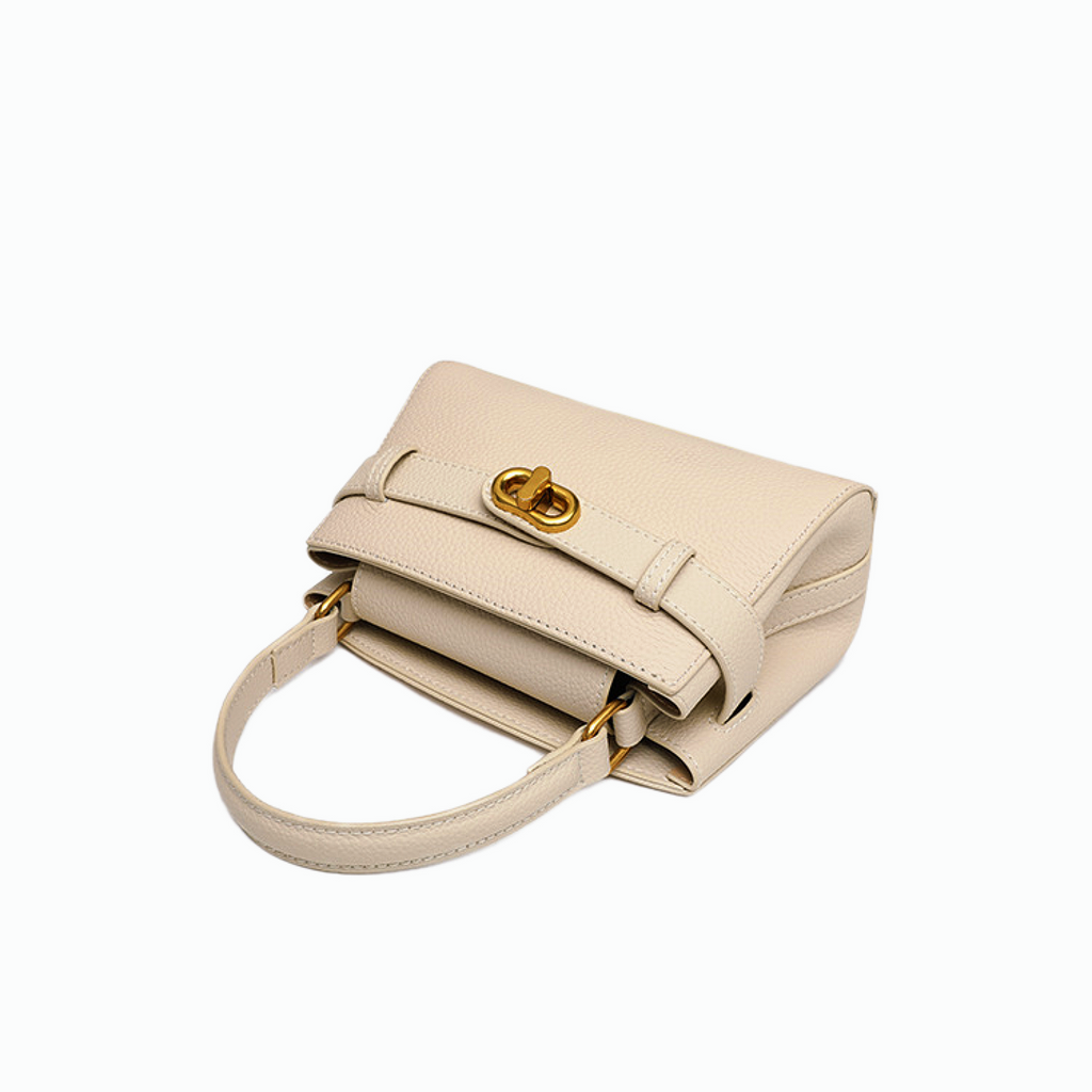 VT-Aubrey Metallic-Buckle Top Handle Bag