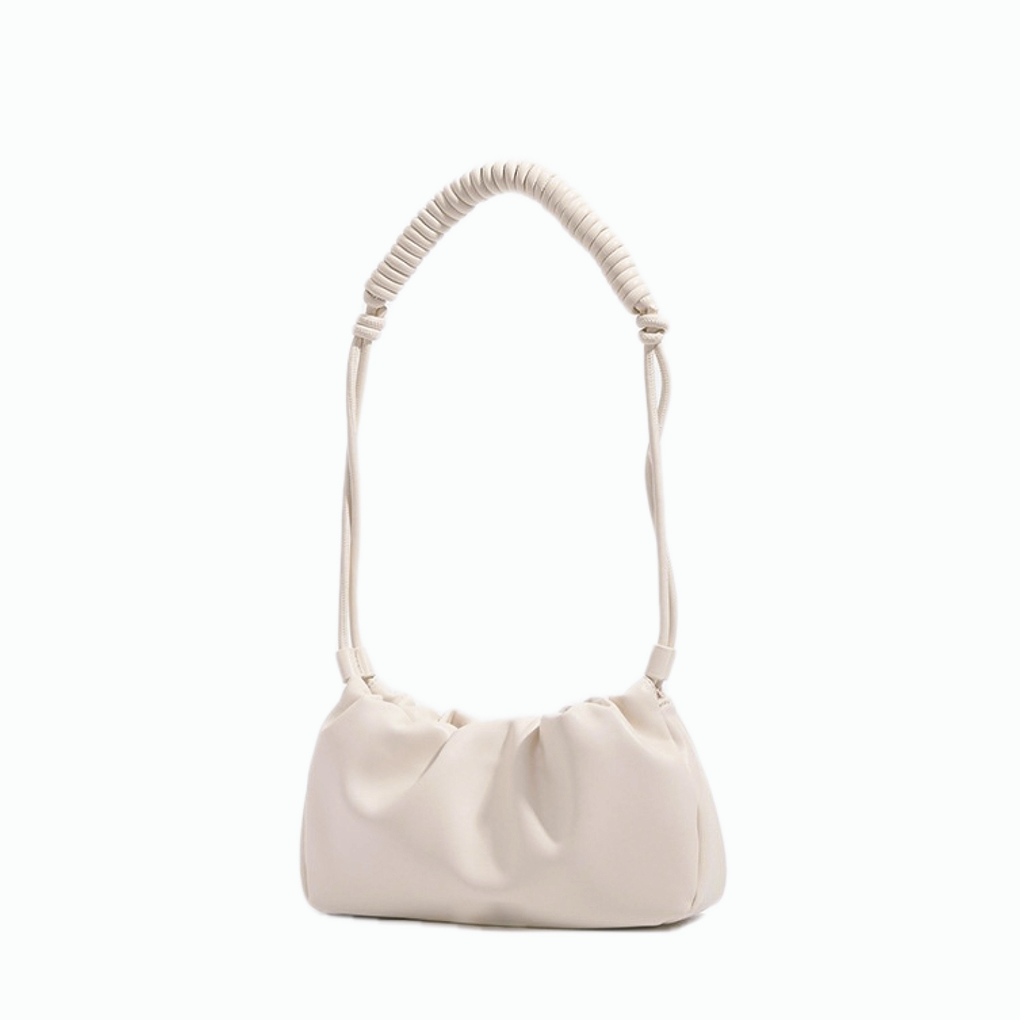 VT-Loretta Ruched Knotted-Strap Shoulder Bag