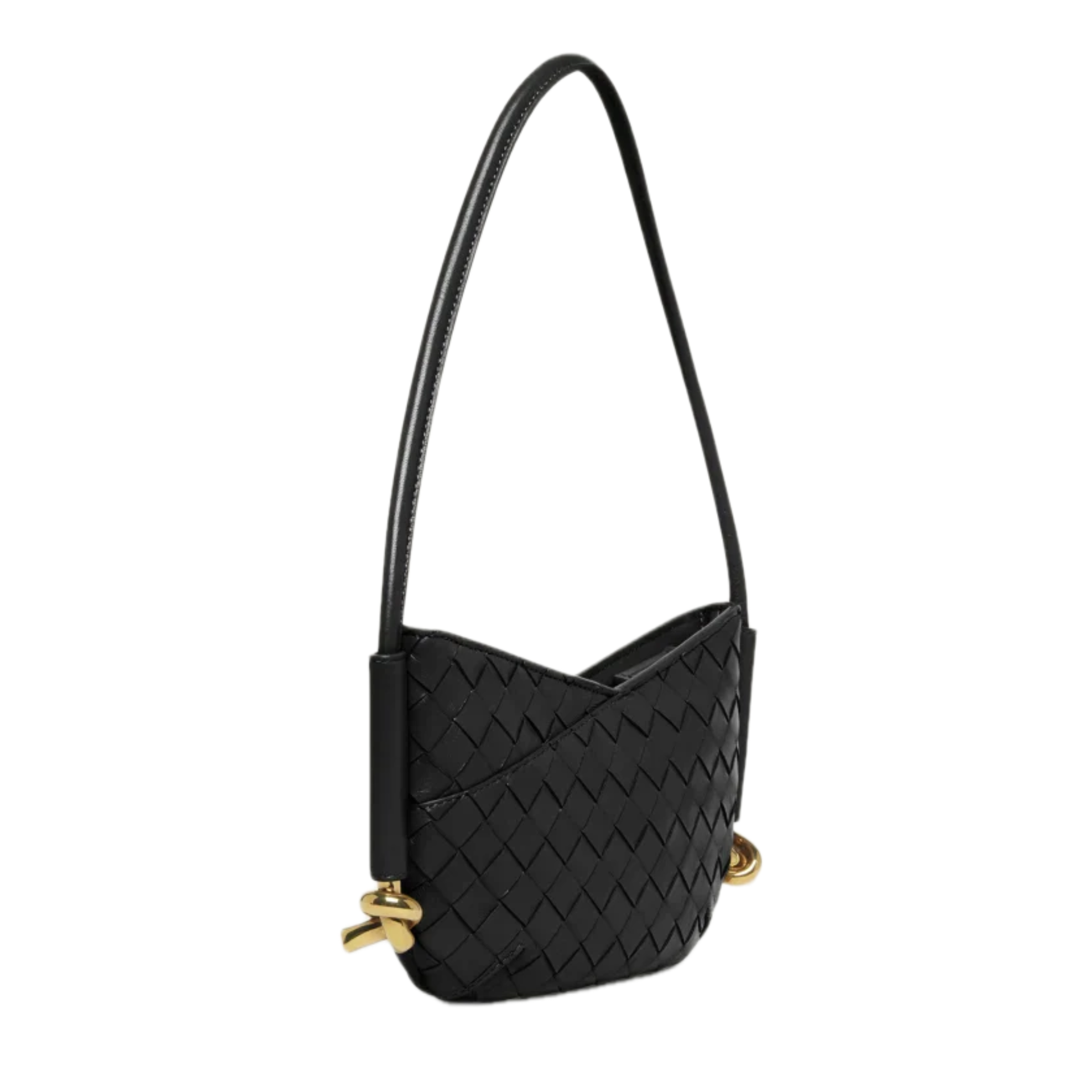 VT - SIXTY Black Woven Light Luxury Fashion Woven Shoulder Bag
