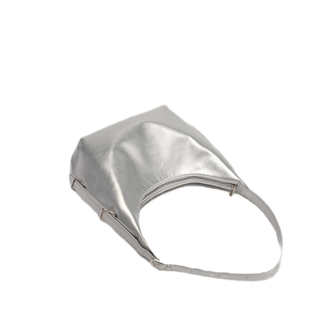 VT-Alora Metallic Curved Hobo Bag