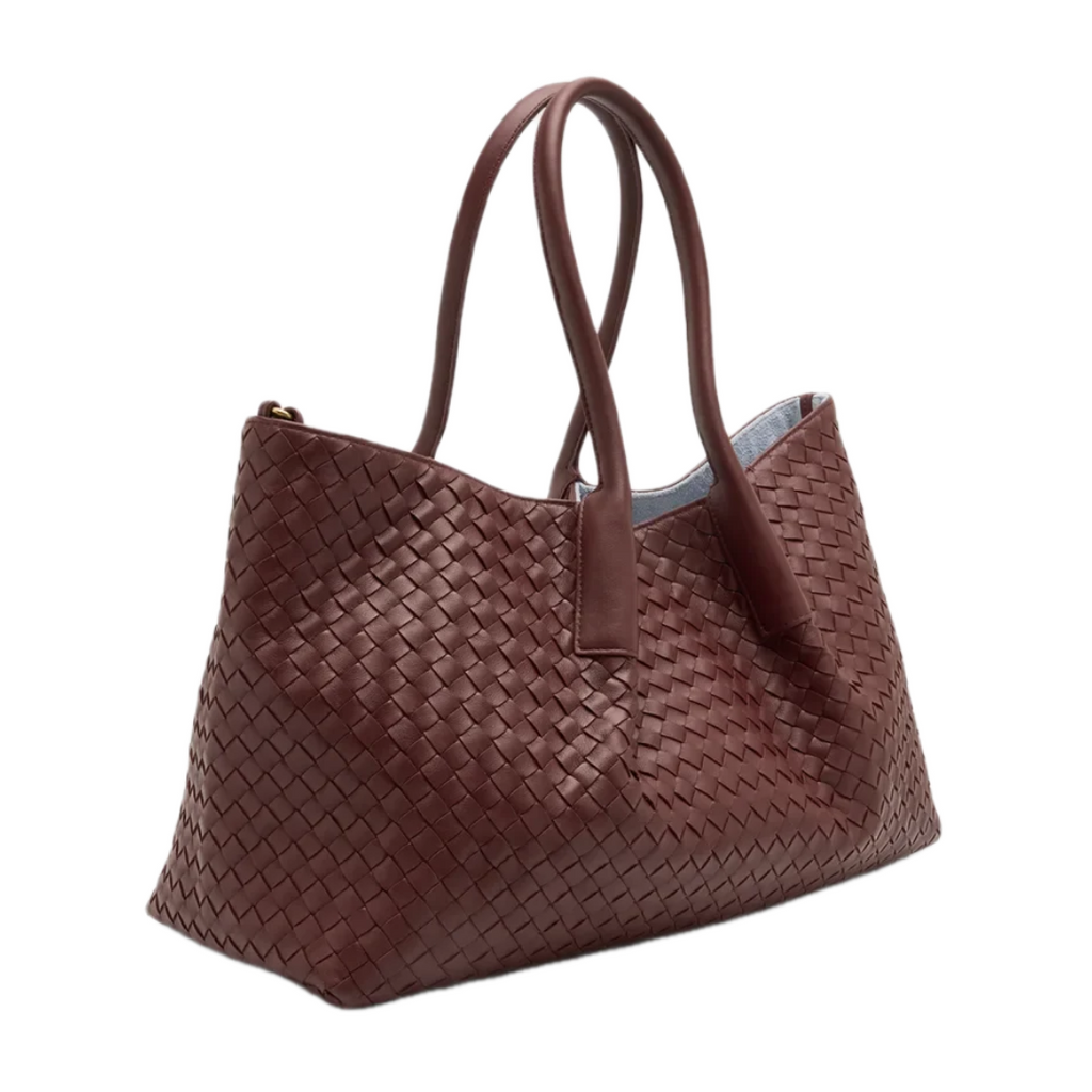 VT - SIXTY Reversible Woven Leather & Suede Handbag