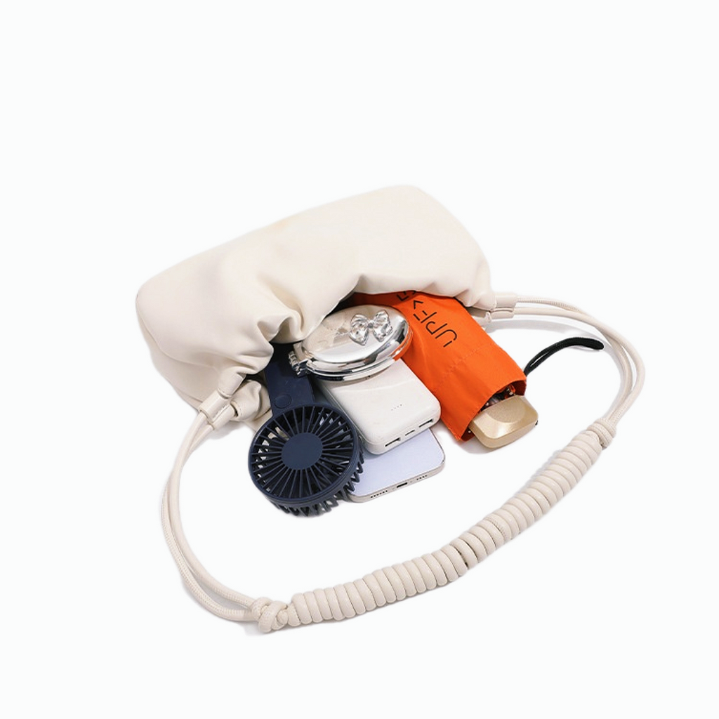 VT-Loretta Ruched Knotted-Strap Shoulder Bag