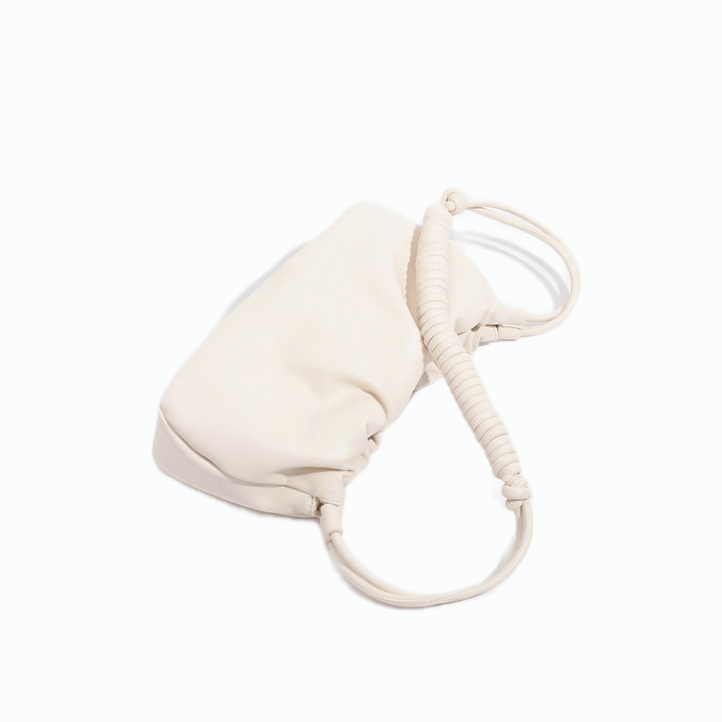 VT-Loretta Ruched Knotted-Strap Shoulder Bag