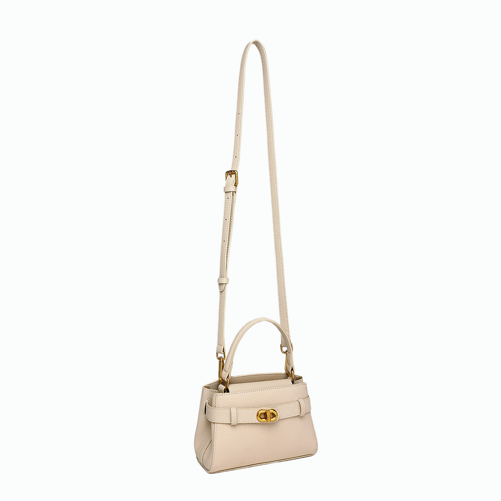 VT-Aubrey Metallic-Buckle Top Handle Bag