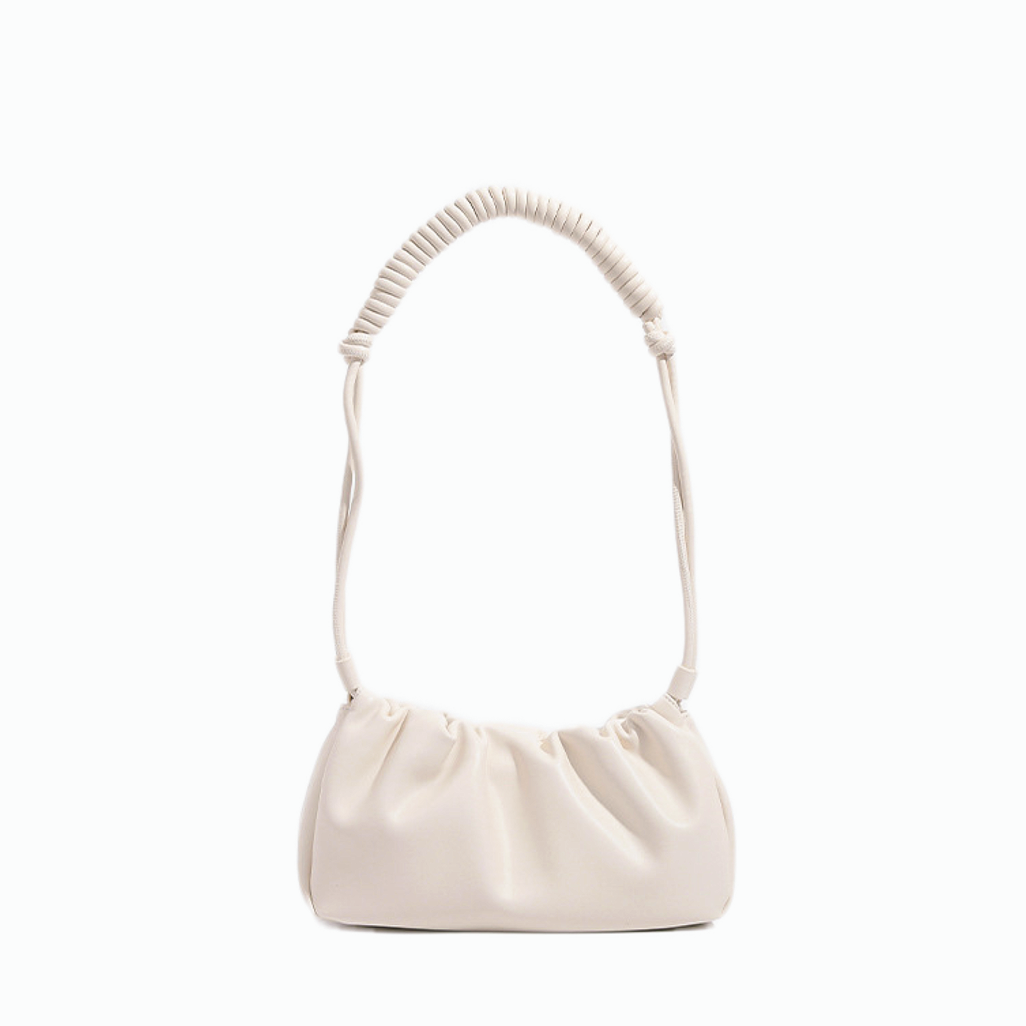 VT-Loretta Ruched Knotted-Strap Shoulder Bag