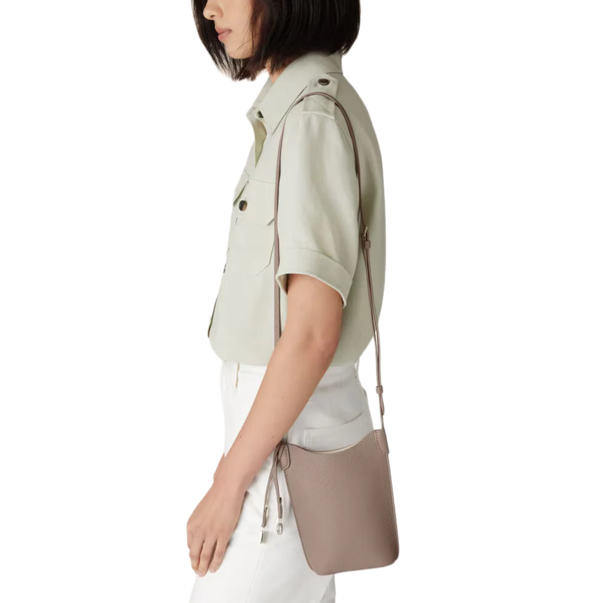 VT - SIXTY Textured Leather Convertible Crossbody & Shoulder Bag with Decorative Charms