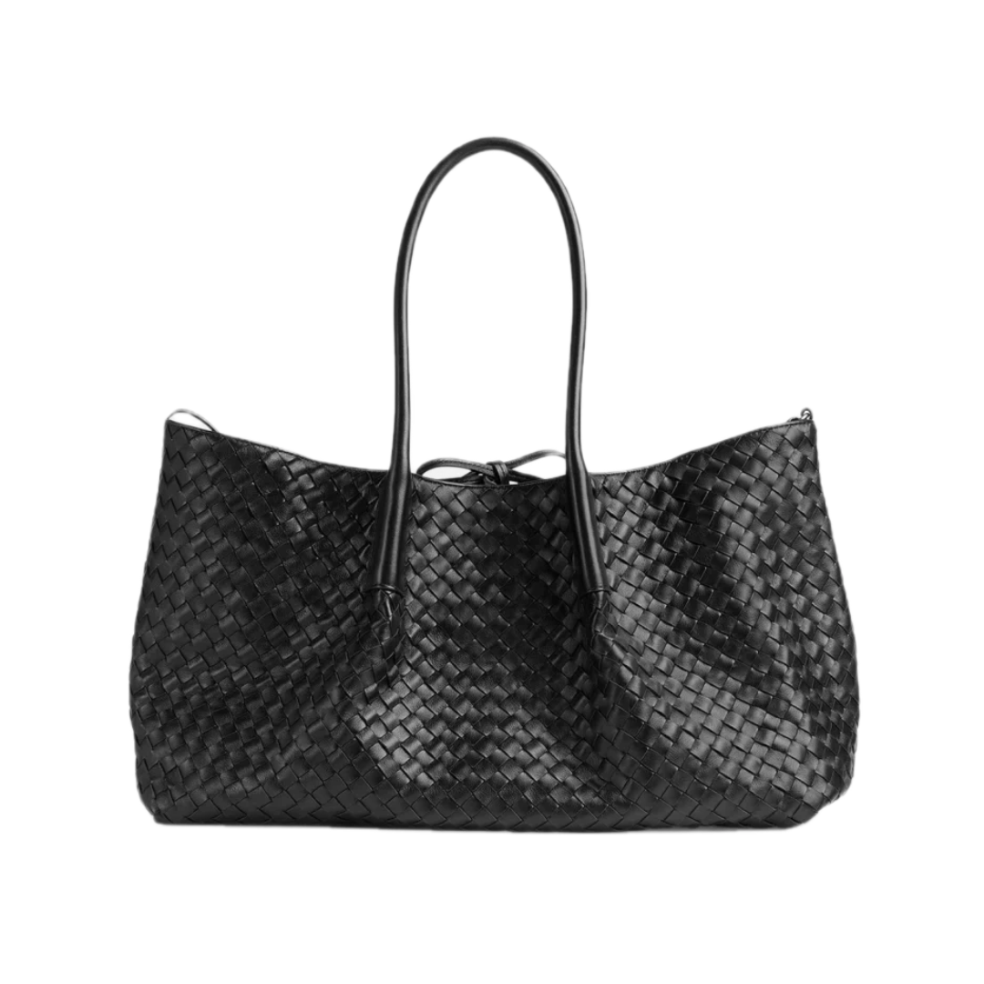 VT - SIXTY Reversible Woven Leather & Suede Handbag