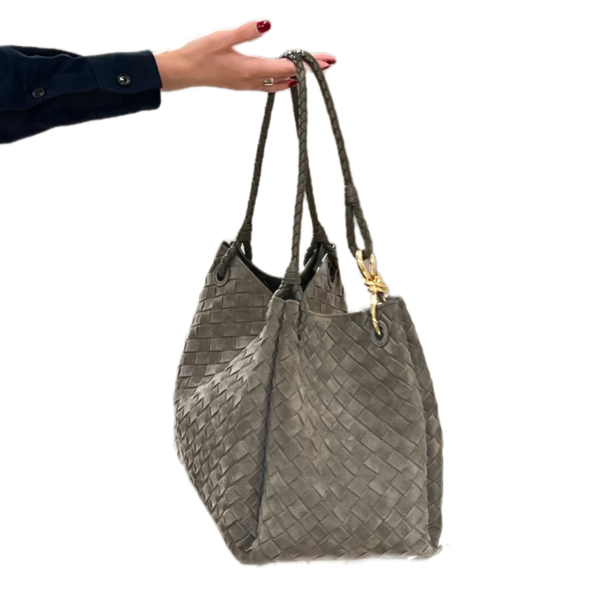 VT - SIXTY Gray Woven Light Luxury Fashion Woven Shoulder Bag