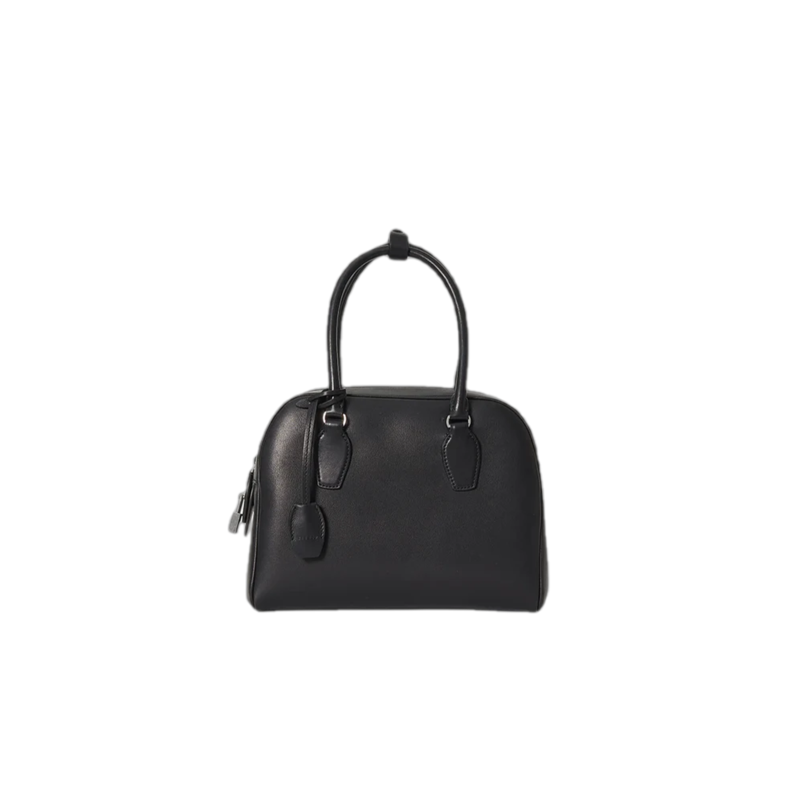 VT - SIXTY Leather Top Handle Bag with Detachable Strap
