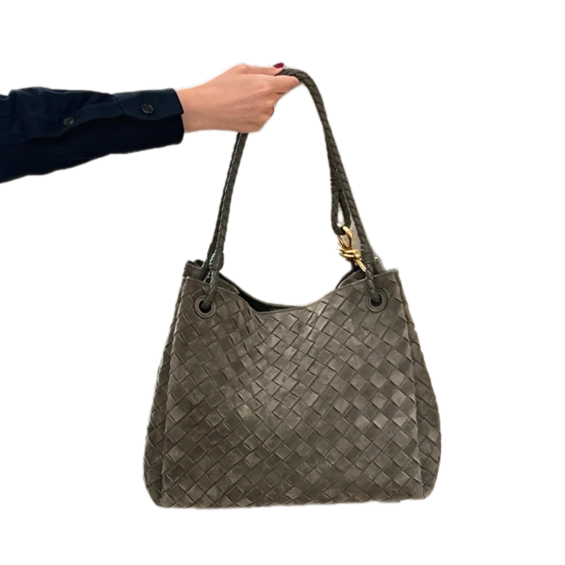 VT - SIXTY Gray Woven Light Luxury Fashion Woven Shoulder Bag