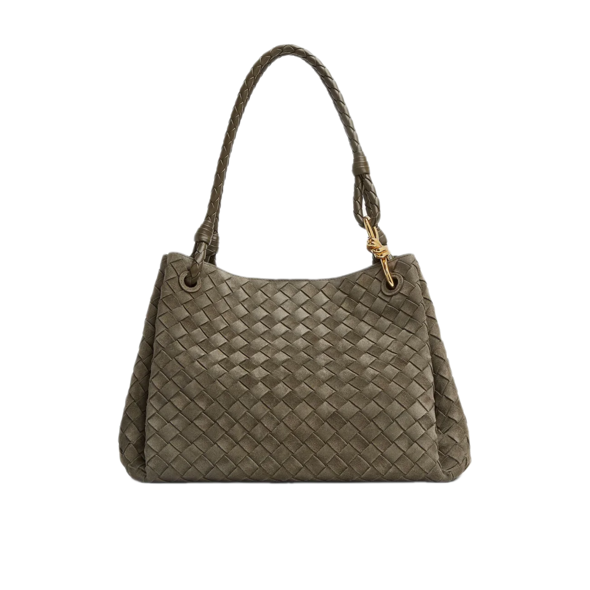 VT - SIXTY Olive Green Woven Light Luxury Fashion Woven Shoulder Bag