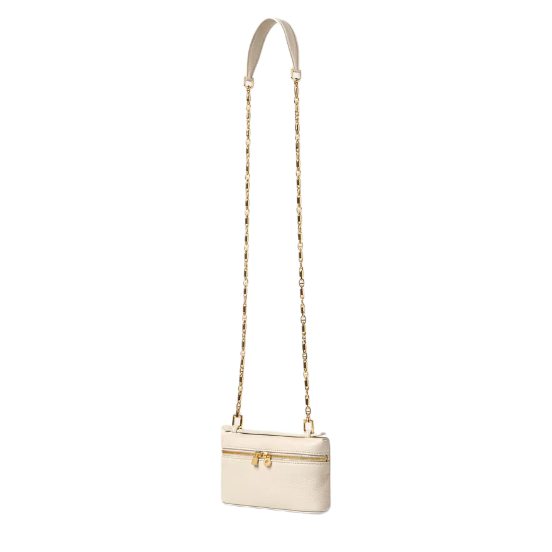 VT - SIXTY Textured Leather Convertible Handheld & Crossbody Bag with Gold Hardware