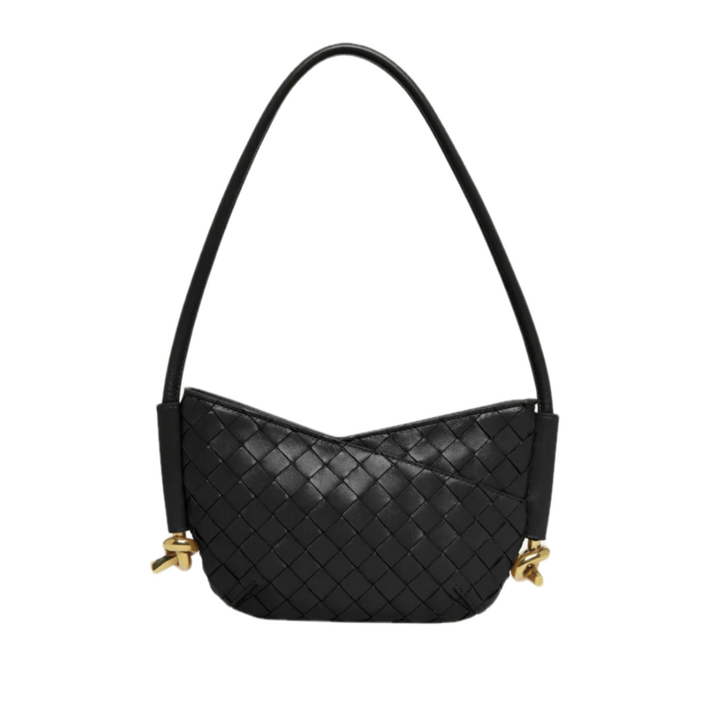 VT - SIXTY Black Woven Light Luxury Fashion Woven Shoulder Bag