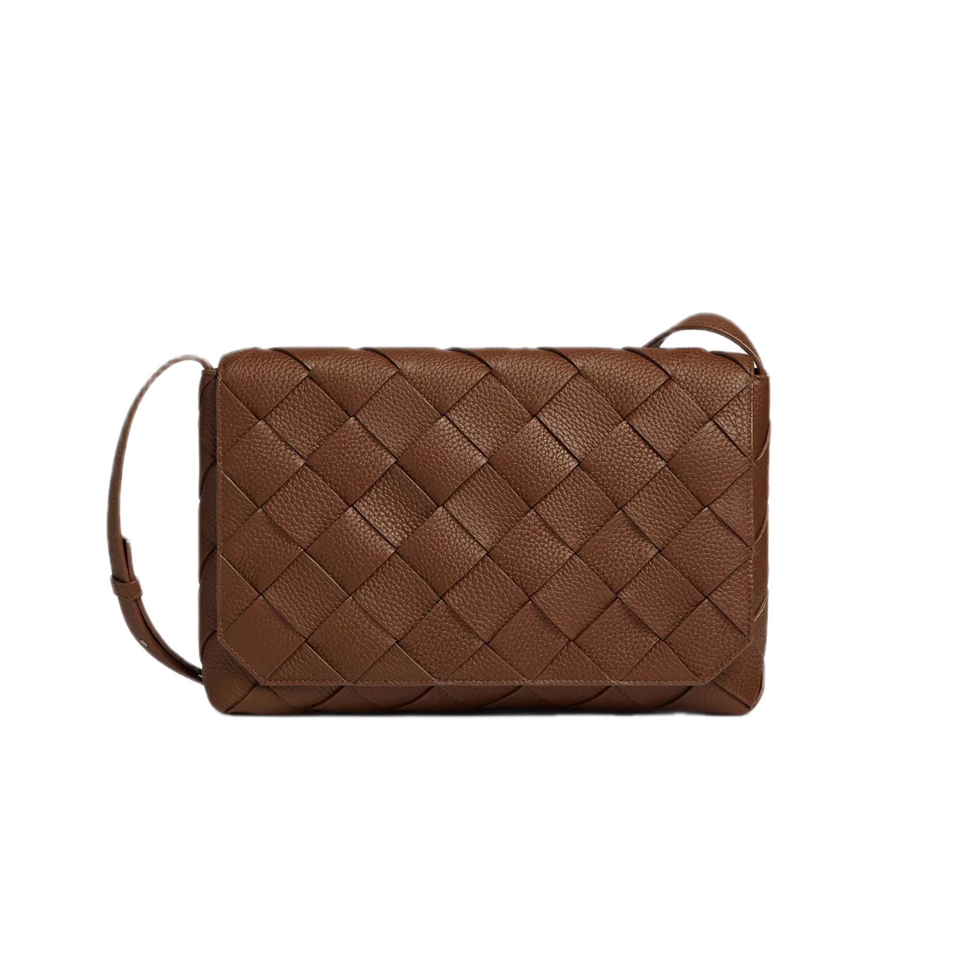 VT - SIXTY Brown Woven Light Luxury Fashion Woven Crossbody Bag