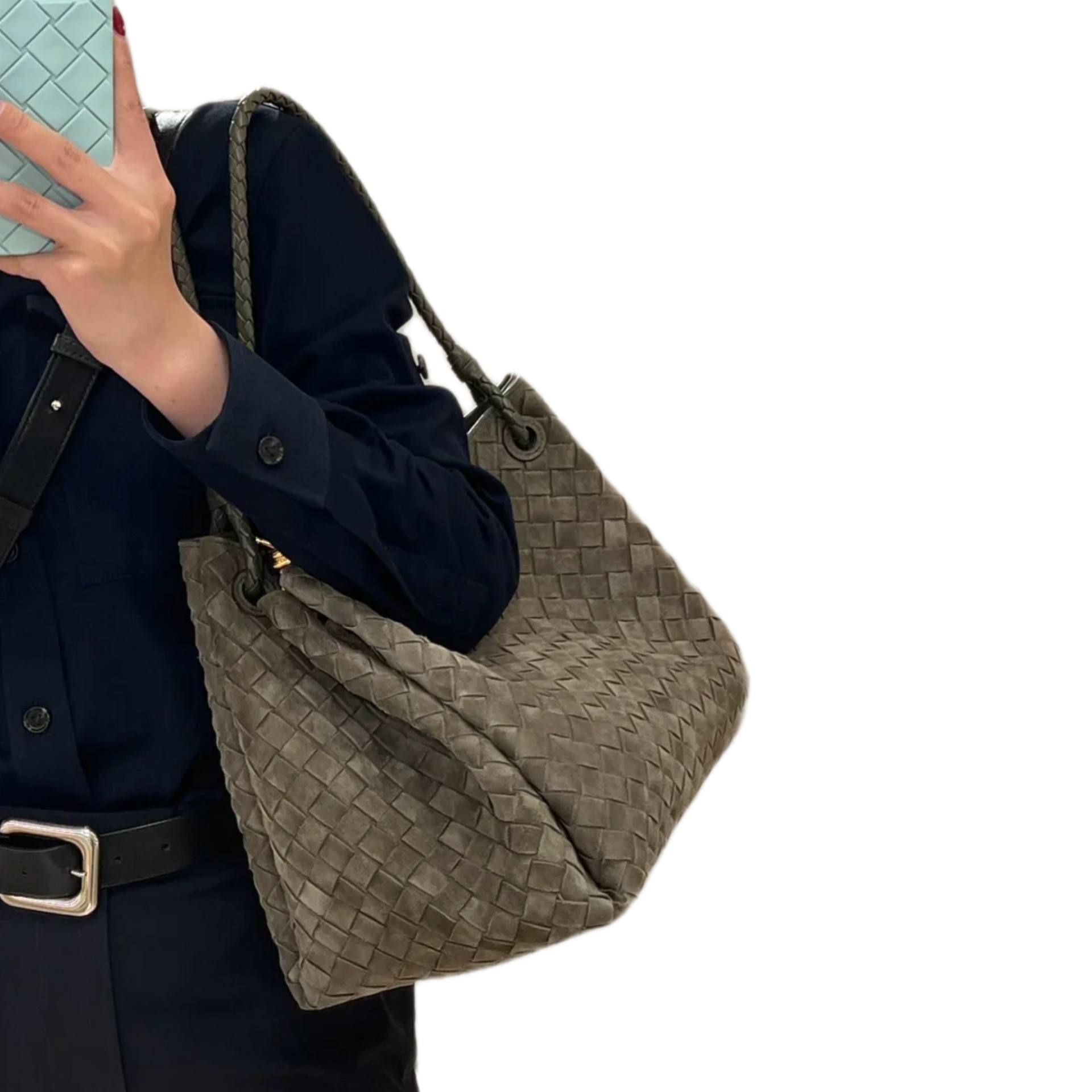 VT - SIXTY Gray Woven Light Luxury Fashion Woven Shoulder Bag