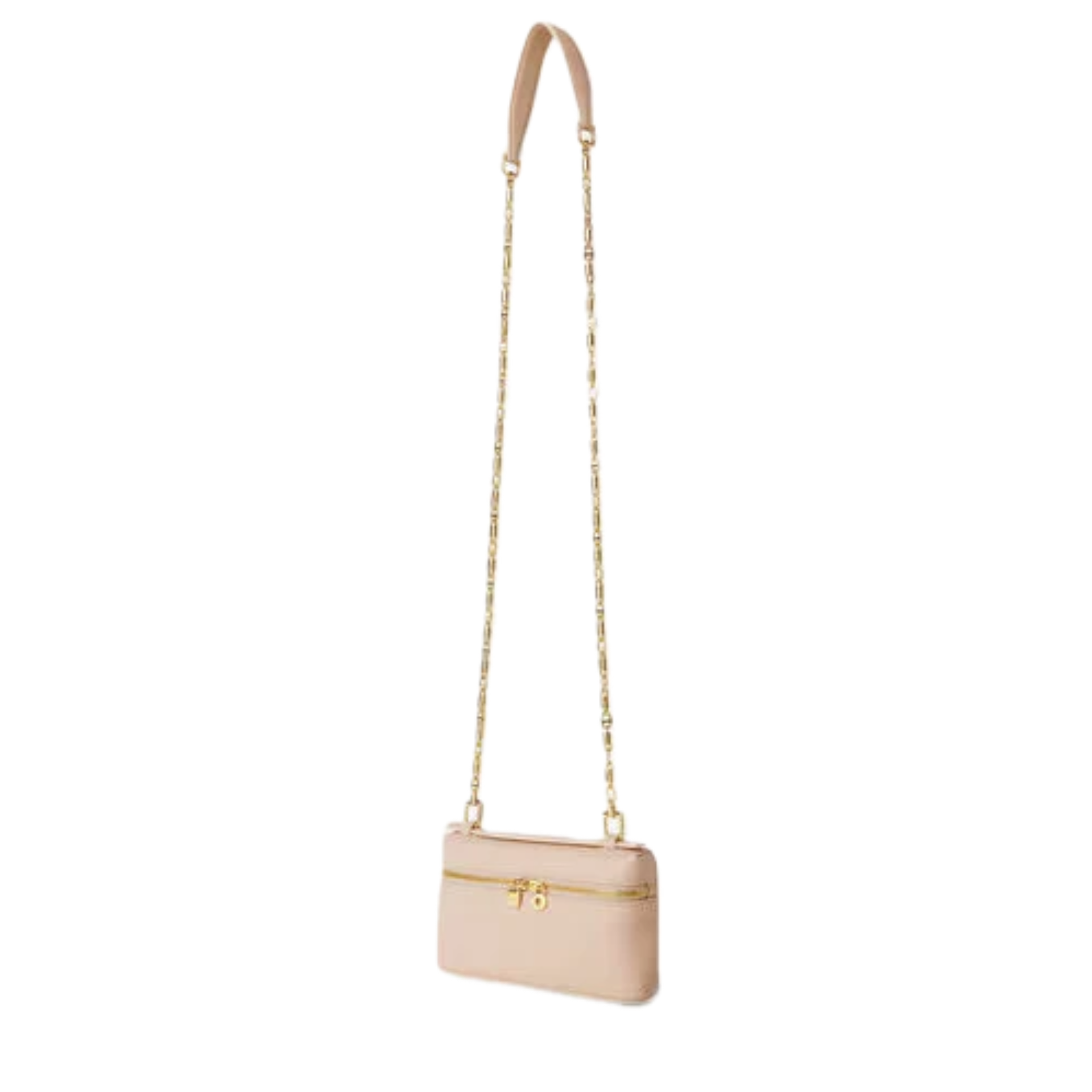 VT - SIXTY Textured Leather Convertible Handheld & Crossbody Bag with Gold Hardware