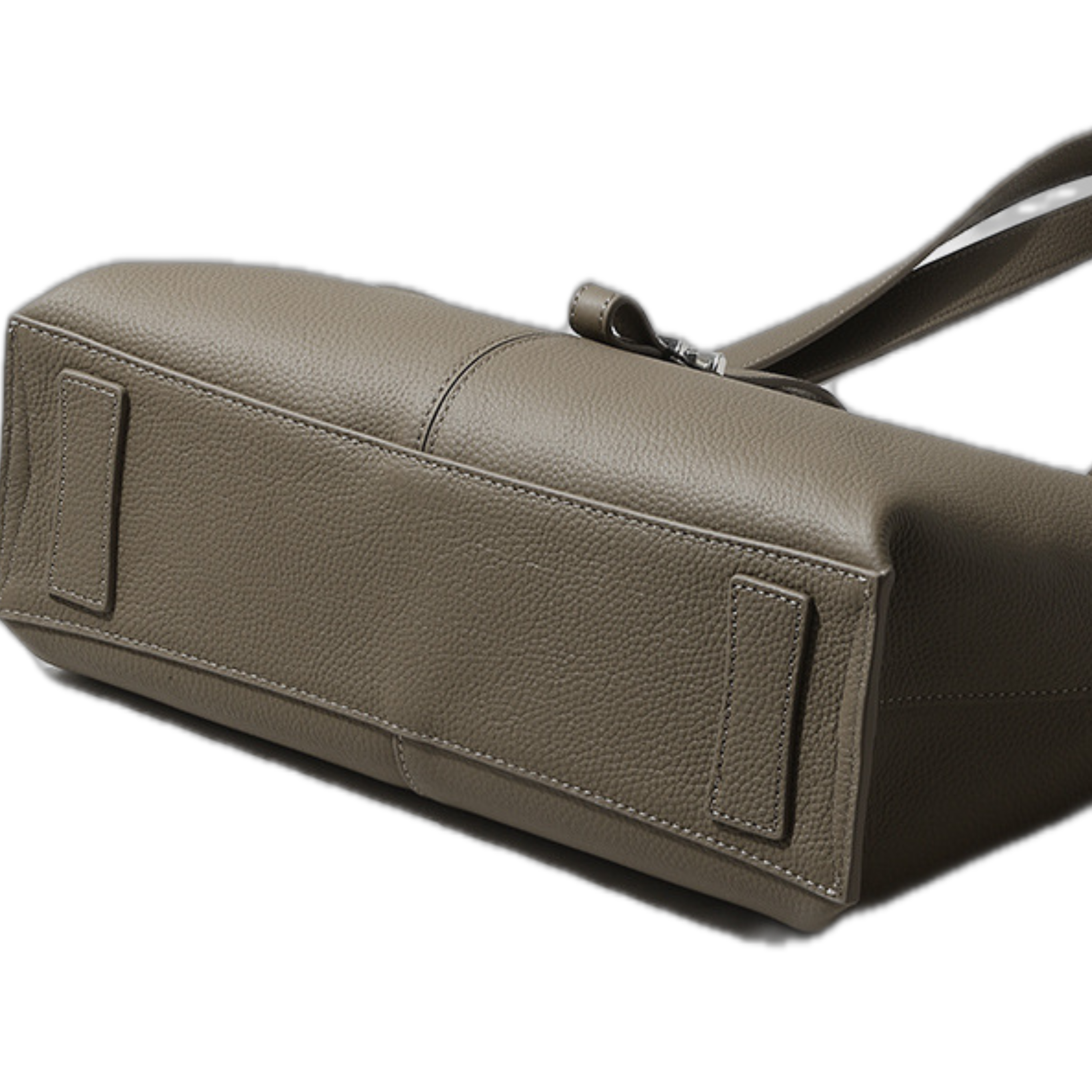 Top-grain Genuine Leather Medium-Soft Large Tote Bag with Magnetic Snap