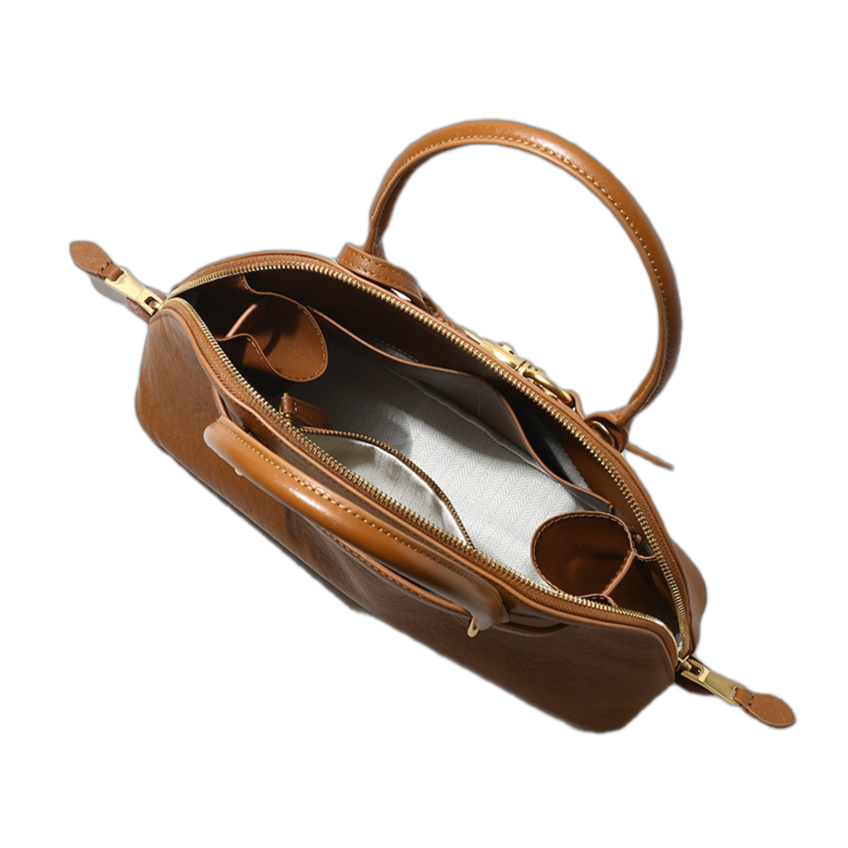 Top-grain Genuine Leather Medium-Hard Large Horizontal Square Handheld Bag