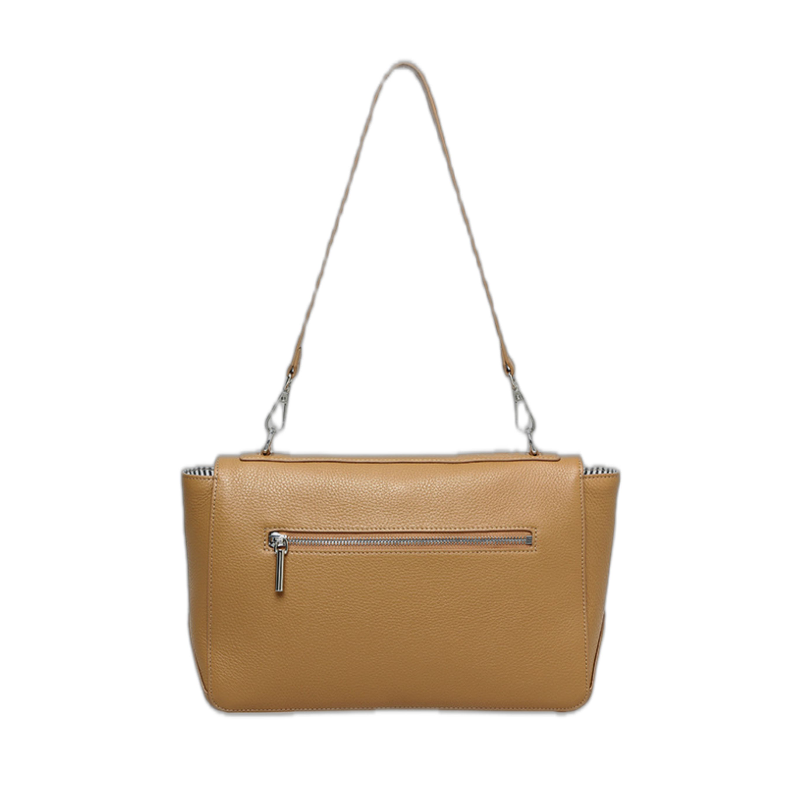 Top-grain Naturally Tumbled Leather Lock Clasp Medium-Soft Tote Shoulder Bag