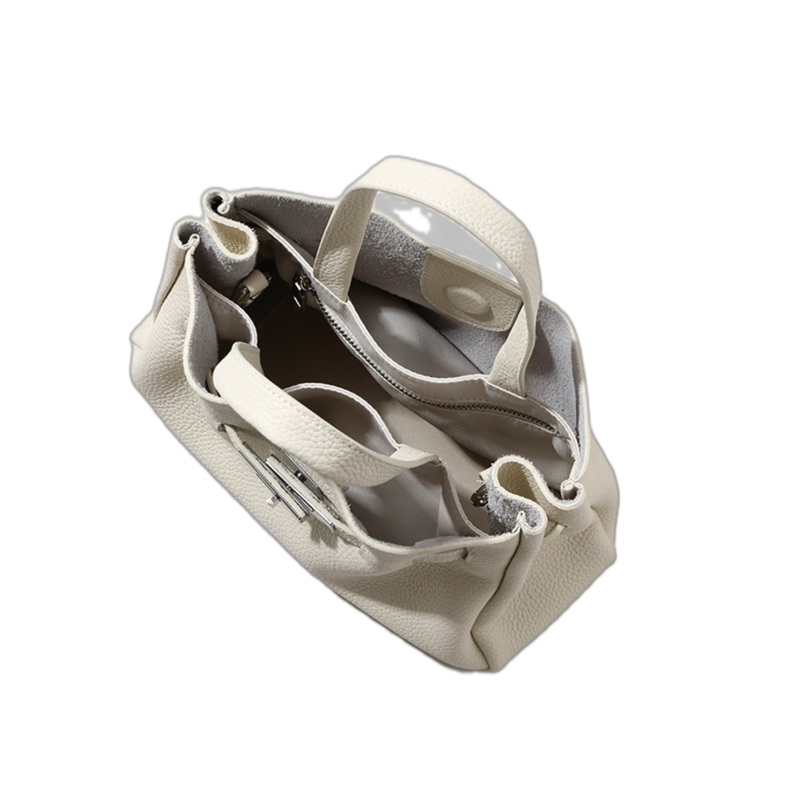 Top-grain Cowhide Magnetic Clasp Medium Handheld & Shoulder Bag