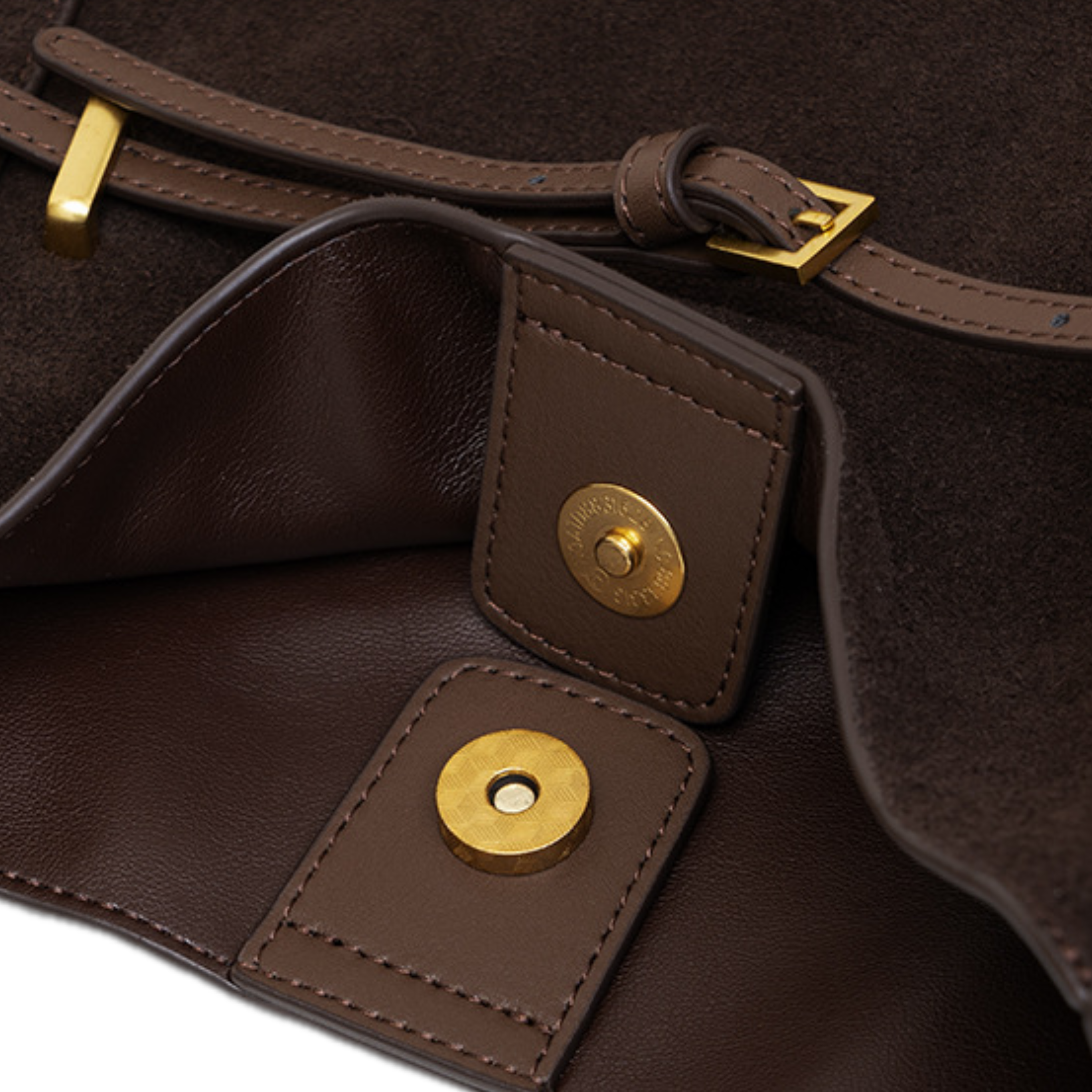 Reverse Suede Sanded Leather Magnetic Clasp Medium-Soft Tote Bag