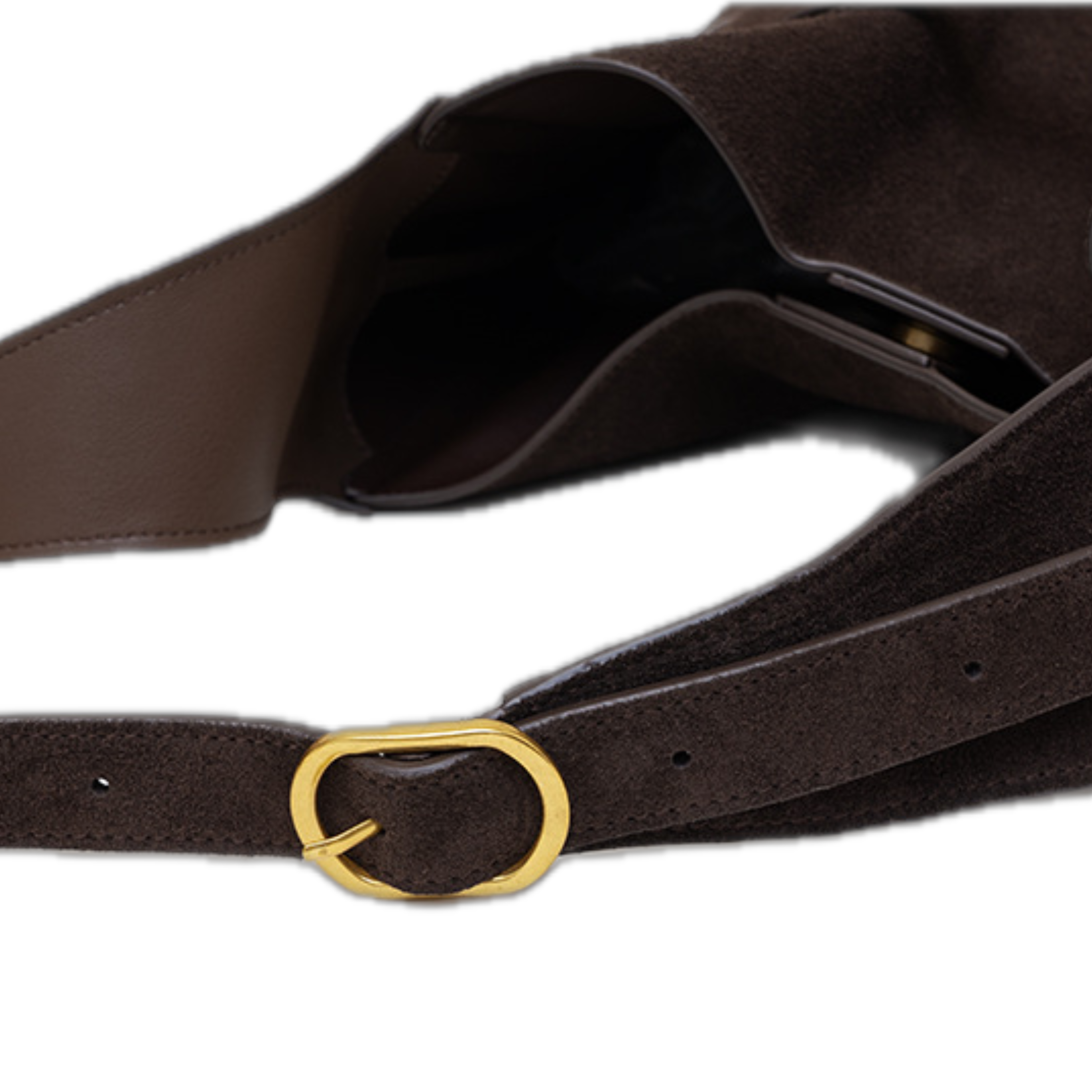 Reverse Suede Sanded Leather Magnetic Clasp Medium-Soft Tote Bag